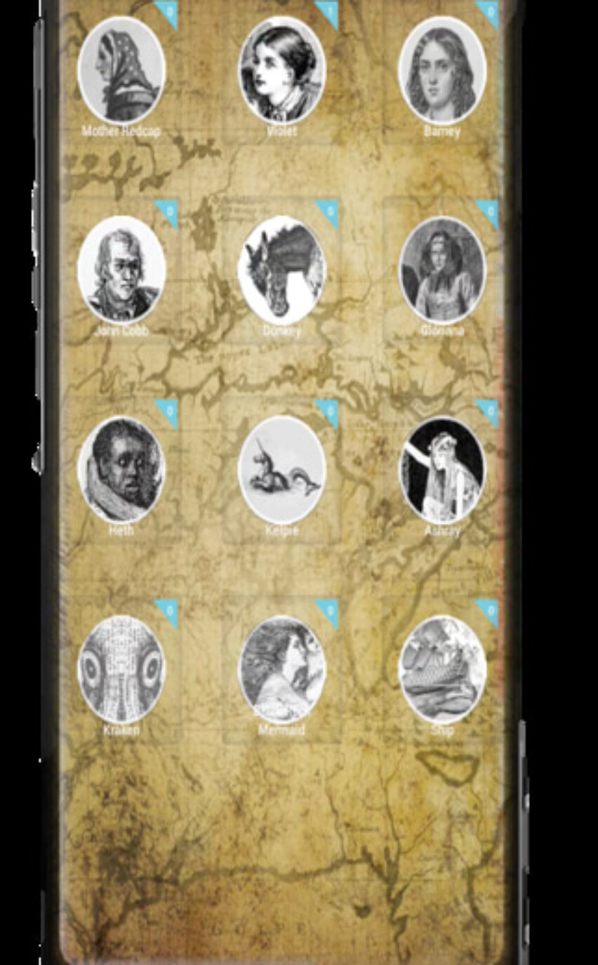 Mixed reality geolocated storyquest character list jane austen?